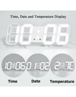 3D LED Дигитален часовник за стена и бюро с термометър и аларма