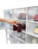 Прозрачна пластмасова кутия за съхранение на обувки с предна вратичка