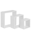 Декоративни бели рафтове за стена от MDF със скрит монтаж