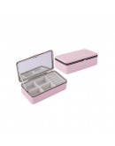 Органайзер - кутия за бижута с огледалце, бяла и розова