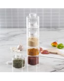 Комплект За подправки Spice Tower, 6бр контейнера за подправки, Безцветен