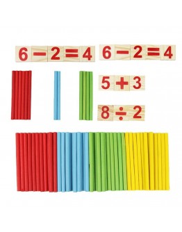 Образователни дървени цифри с цветни пръчици