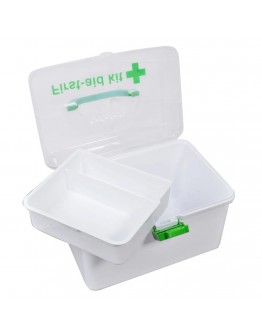 Пластмасова кутия за лекарства с дръжка и закопчалка