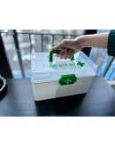 Пластмасова кутия за лекарства с дръжка и закопчалка