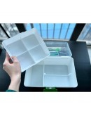 Пластмасова кутия за лекарства с дръжка и закопчалка
