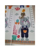 Сгъваемо детско килимче за игра, топлоизолиращо 180x200x1cm - Мече и Лунапарк