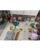 Сгъваемо детско килимче за игра, топлоизолиращо 180x150x1cm - Жираф и Цифри