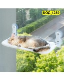 Сгъваемо легло за котка за прозорец с плюшена основа