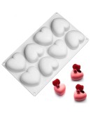 Силиконова форма за печене - сърчица 8 бр.