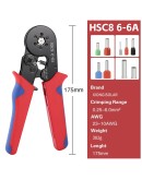 Клещи за кримпване HSC8 6-6A комлект с кутия и 1200 тръбни клеми