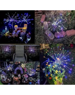 Декоративна LED лампа за градина със соларен панел и  ефект фойерверки  150 или 200 диода