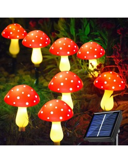 Комплект 8 Соларни LED Лампи "Гъбки"