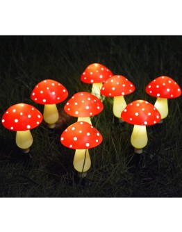 Комплект 8 Соларни LED Лампи "Гъбки"