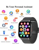 Смарт часовник TechONE Wand Pro черен с метална каишка в комплекта