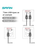 Бял Контакт за Вграждане с Двоен USB A плюс C
