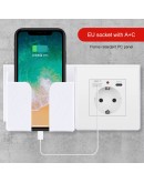 Бял Контакт за Вграждане с Двоен USB A плюс C