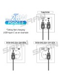 LUX USB Контакт с Бързо Зареждане 20W USB AплюсC, Бял Стъклен Панел