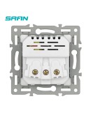 LUX USB Контакт с Бързо Зареждане 20W USB AплюсC, Бял Стъклен Панел