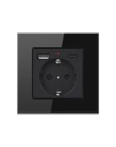Единичен Контакт с USB-A и USB Type-C Портове – 16A, 250V