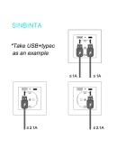Единичен Шуко Контакт с Бързо 2.1A USB Зареждане – Бял, 2 Порта