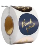 Стикери Thank You на Ролка 500 Броя Златно Фолио Мултицветен Дизайн