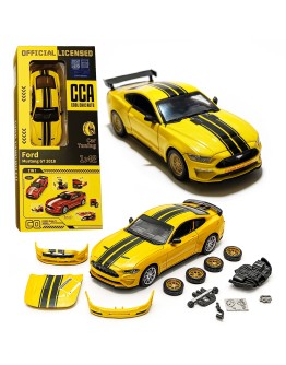Жълт Метален Макет на Ford Mustang GT 1:24