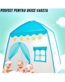 Голяма Палатка за Игра за Детска Стая  Синя Къща със Звездички (130 см)