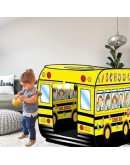 Детска палатка за игра Училищен автобус жълта Pop up технология