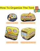 Детска палатка за игра Училищен автобус жълта Pop up технология