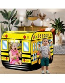 Детска палатка за игра Училищен автобус жълта Pop up технология