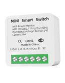 Мини WiFi Смарт Превключвател 16А с Мониторинг на Енергия за Умно Управление на Дома
