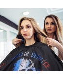 Фризьорска пелерина с принт на ножици за подстригване и боядисване