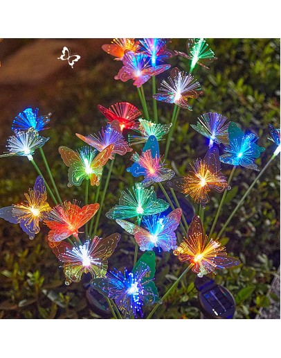 Декоративни RGB LED пеперуди със соларно захранване за двор и алеи