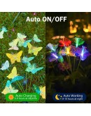 Декоративни RGB LED пеперуди със соларно захранване за двор и алеи