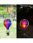 Декоративен соларен фенер от цветно стъкло Балон с LED свещ