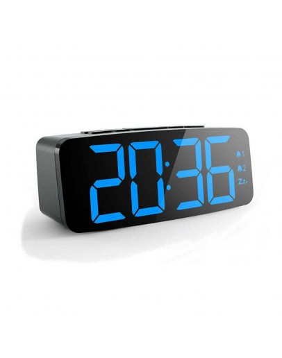 Дигитален часовник с големи цифри, регулиране яркостта на дисплея и две аларми