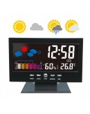 Настолен LCD дигитален часовник с термометър, влагомер, атмосферно налягане, аларма