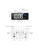 Електронен настолен часовник с аларма и термометър, с големи светещи цифри