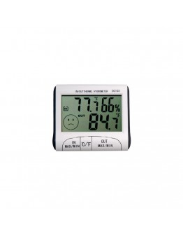Електронен термометър за външна и вътрешна температура с влагомер