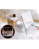 Прозрачна кутия с 4 отделения за козметични тампони, клечки и продукти 